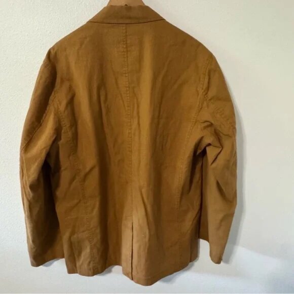 Territory Ahead Linen Blend Blazer Brown Pinstripe Lining Summer Western NWT-44R - Picture 6 of 11